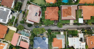 overhead view of a neighborhood
