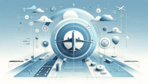 minimalist and modern illustration representing aviation regulations