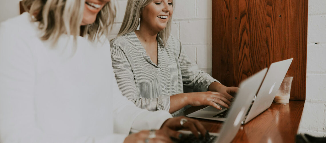 two women working on their family business