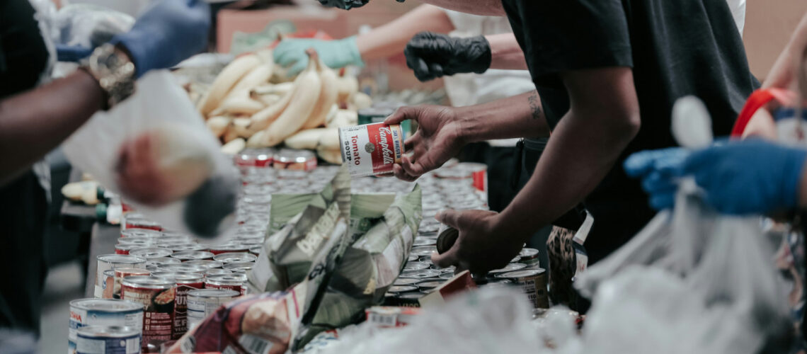 a man working at a charity