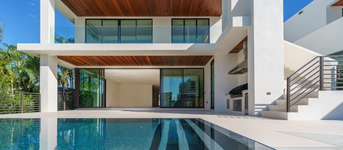 Luxury Pool in front of a modern home