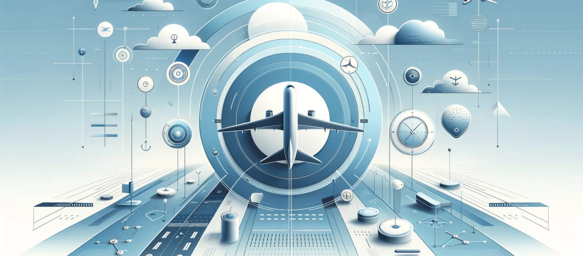 minimalist and modern illustration representing aviation regulations